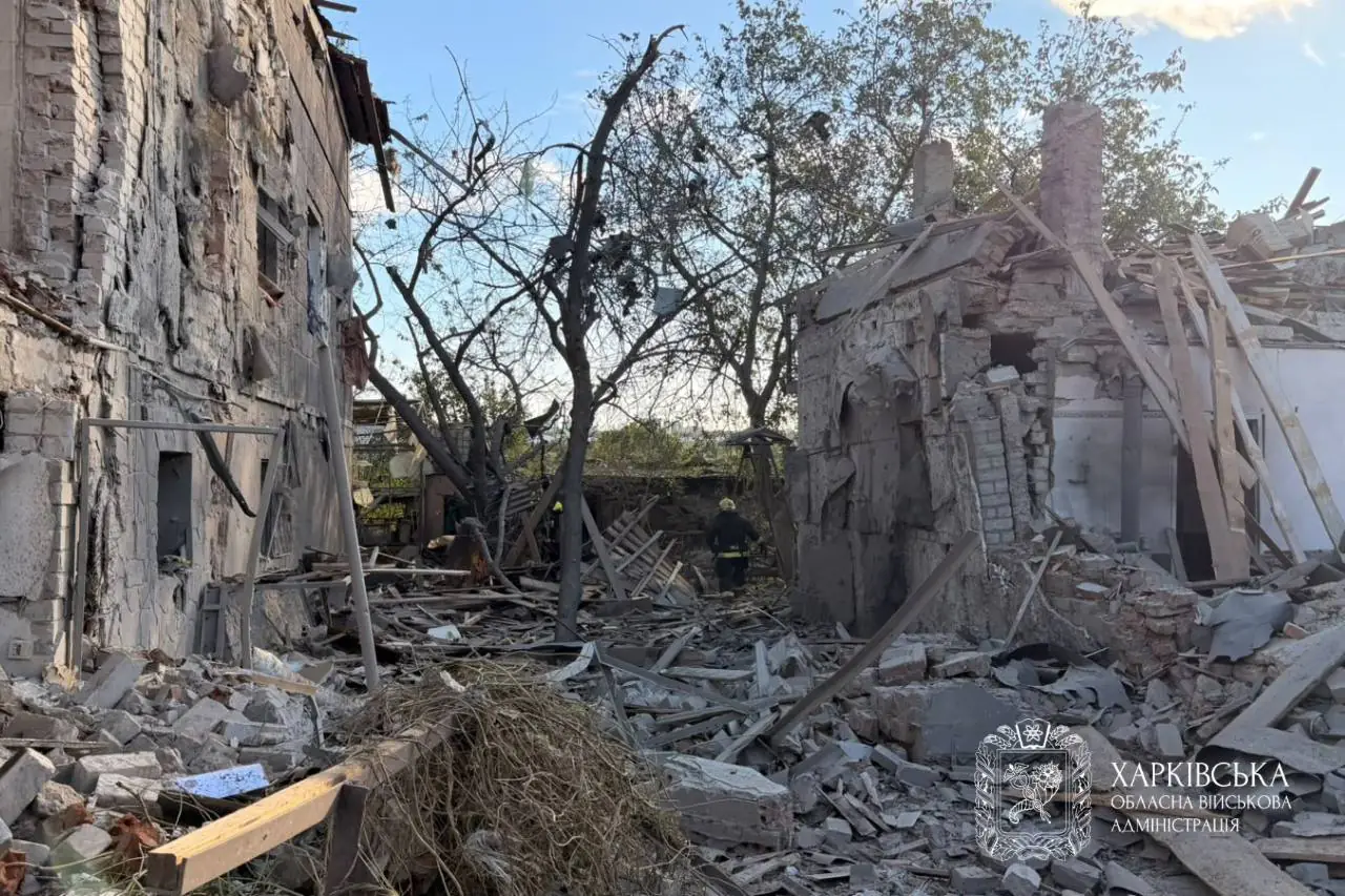 Destroyed house in Kharkiv