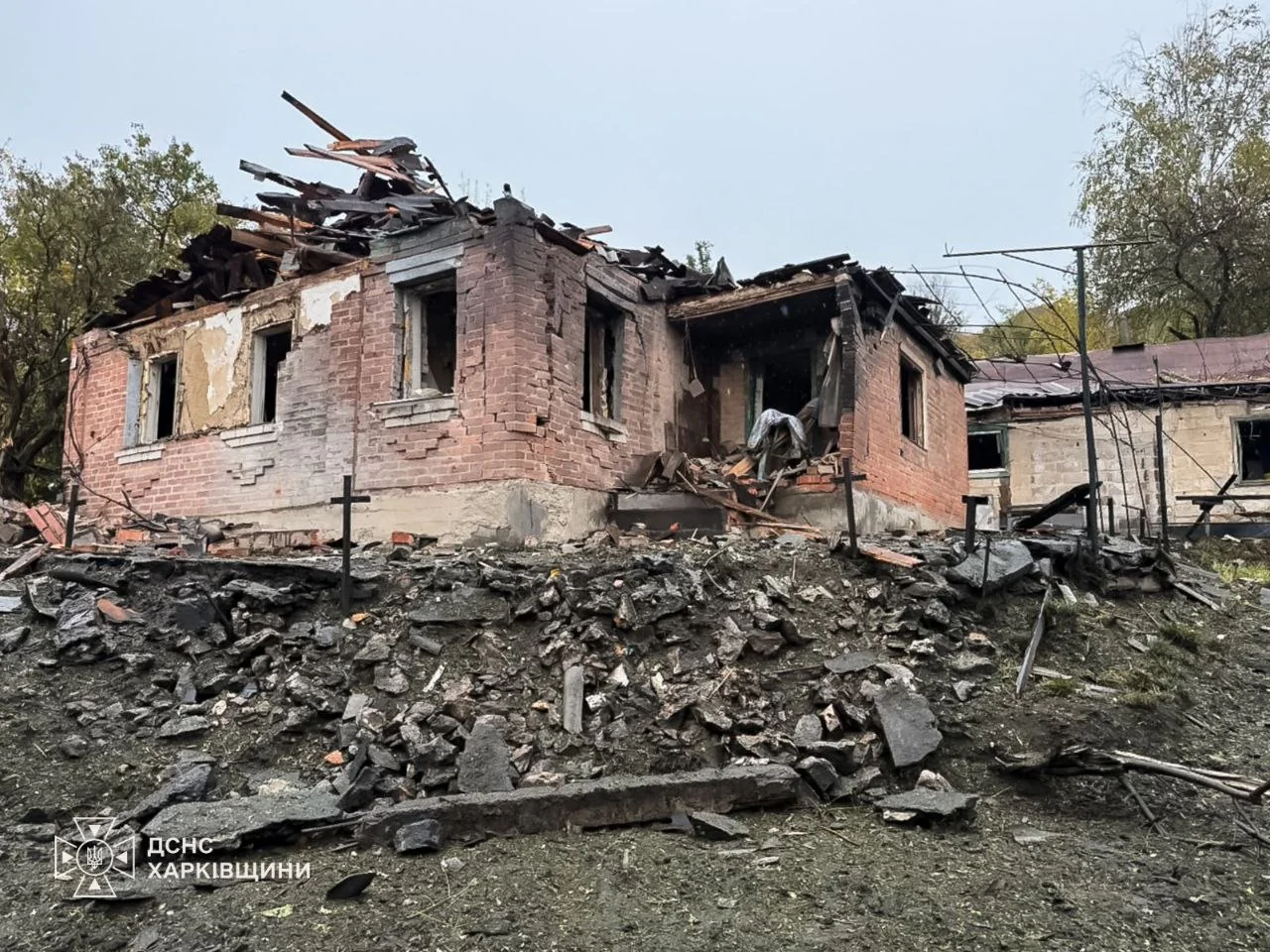 Aftermath of Russian attack on Izium on Oct. 15/ Photo: State Emergency Service of Kharkiv region