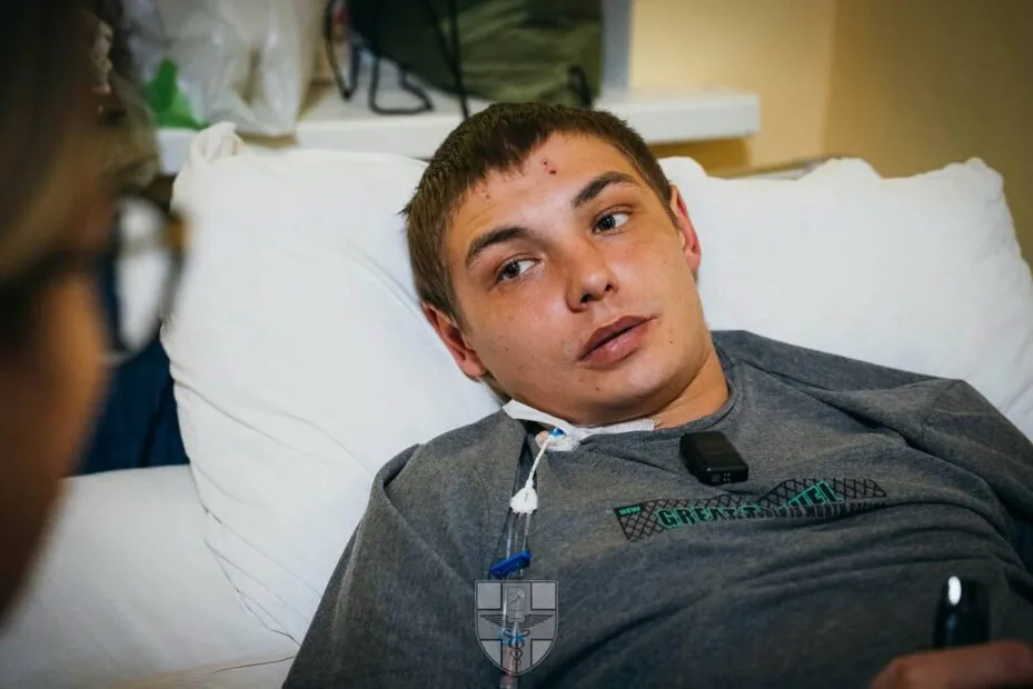 Artem, a Ukrainian soldier that was evacuated with the help of aerial drone